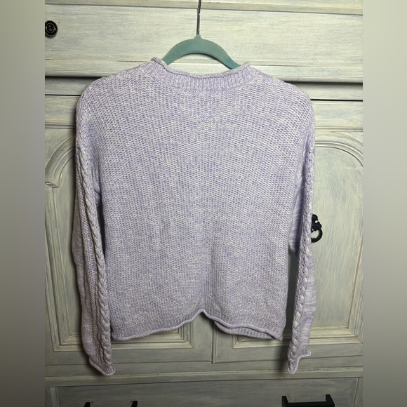 Lilly Pulitzer Maxcy Sweater Light Lilac Verbena Chunky Knit Preppy Fisherman’s - Picture 10 of 10